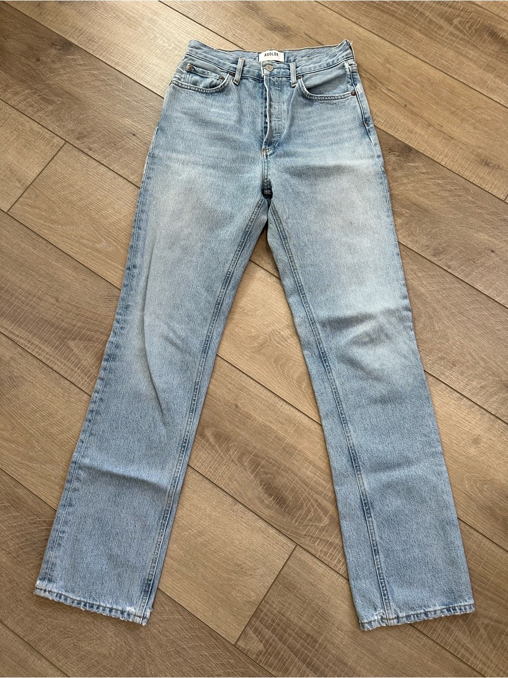 AGOLDE Lana Straight Jeans Riptide Light Wash Size 24 High Rise